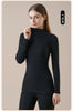 Women's Cashmere Silk Thermal Underwear Thermal Tops Warm Pants Thickened Solid Color Half Turtleneck Long Sleeve Winter Clothes