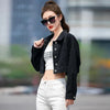 Spring Autumn Short Jeans Jacket For Women Casual Loose Long Sleeve Denim Coat Ladies Single Breasted Jeans Outwear Tops