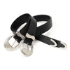 American Y2K Retro Rhinestones Belt Women Punk Hip Hop Rock Style Jeans Belts Black PU Leather Needle Buckle Belt