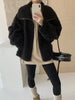 Faux Lambs Women Jacket Y2K Autumn Plush Thick Zipper Warm Coats Streetwear Long Sleeve All Match Hairy Outerwear