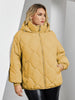 Women's Jacket Winter Plus Size Bio Down Jackets Hooded Quilted Cotton Coat Women Parka Female Clothing Split Hem