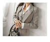 Office Lady Three -piece Set For Women V-neck Single Breasted Solid Color Tops With Ankle-length Pants 2Z2093