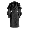 Spring Autumn Long Black Khaki Trench Coat for Women Belt Elegant Chic Stylish Designer Clothes Runway