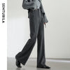 Wool Blend Flare Pants Women Winter Thick Warm Trousers High Waist Office Lady Casual Pants 144K57322