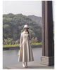 Winter Long Wool & Blends Coat for Women Chic Elegant Womans Clothing Skirted Woolen Overcoat