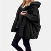 Autumn and Winter Plush Jacket for European and American Women, Solid Color Long Sleeved Hooded Loose Plush Jacket for Women