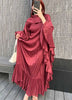 Ruffle Sleeves Pleated Dress For Women Lapel Solid Color Maxi Style Loose Elegant Clothing Spring 2DA2766