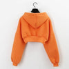 Cropped Zip Up Hoodies Women Streetwear Vintage with Pockets Short Sweatshirt Femme Outwear Harajuku Y2K Solid Hooded Jackets