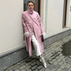 Street Solid Stand Collar Long Women's Trench Coat Loose Full Sleeved Single Breasted Pocket Windbreaker Autumn Lady Coats