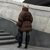 High Collar Puffer Women's Winter Coat Drawstring Waist Cinched Padded Jacket Thick Loose Casual For Ladies Streetwear Parka