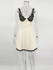 Lace Camisole Dress For Women's Casual High Waist V Neck Ruffle Short Dresses Street Vintage Party Elegant Dress