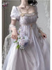 Handmade Regency Empire Waist Lolita Gown Women Green Beaded Lace Formal Dress French Elegant Party Outfit Chic Retro