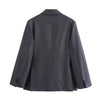 Fall/Winter Women's Street oversized pinstripe shoulder-padded loose suit jacket for women