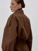 Chic Stand Collar Lace Up Trench Coat Women Long Sleeves Single Breasted Short Windbreaker Spring Lady Daily Street Jacket