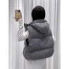 Autumn Winter Soft Puffs Cotton Vest Jacket Women Loose Thicken Warm Hooded Waistcoat Coat Female Casual Ladies Tops