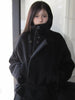 Unique Long Sleeves Woolen Coat Women's Retro Japanese Sle Stand Collar Belted Jacket Long Loose Commute Pure Color Coat