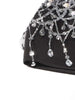 Temperament Spliced Diamonds Dress For Women Lapel Long Sleeve High Waist Patchwork Sequins Chic Dresses Female