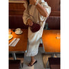 Women Casual Long Trench Coat with Lapel Collar Single-Breasted Batwing Sleeves Windbreaker Streetwear Oversized Outerwear