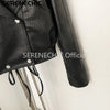 Women's Black Faux Leather Cropped Moto Jacket Asymmetric Zip PU Biker Coat Female Autumn Vintage Punk Outerwear