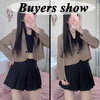 Korean Cropped Blazers Women Solid Color Simple Single-button Outwear Teens All-match Long Sleeve Office Suit Jacket