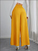 Women's Trousers Thin High Waist Chain Elastic Waist Khaki Elegant Office Black Casual Wide-leg Pants for Female