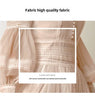 French Elegant Lace Splicing Waist Lantern Sleeve Dress Vintage High Collar Princess Dress Organza Cocktail Women's Wear