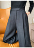 Wool Autumn Slim High Waist Straight Women's Pants Casual Solid Color Loose Chic Female Wide Leg Pants Office Ladies