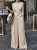 Women Pant Sets Irregular Buttons Vests Wide Leg Trouser Pant Suits Stylish Elegant 2pcs Outfit Streetwear Office Tops