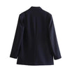 Women Double Breasted Plaid Blazer Coat Vintage Long Sleeve Flap Pockets Female Outerwear Chic Vestes Femme