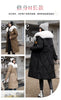 White Fur Collar Down Cotton Parkas Padded Coat Women Winter Long Over The Knee Waist Warm Thick Parkas Coat