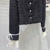 Autumn Style Contrast Color Collar Tie Sleeve Short Jacket For Women Shorts Tweed Shorts Female 11A06638
