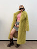 Colorful Fahionable Faux Fur Mongolian Jacket Long Tailored Collar Plush Winter Coat for Women Elegant Loose Fit Outerwear