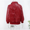Solid Patchwork Cropped Coat Women Lapel Long Sleeve Loose Zipper Pockets Jacket Autumn Lady Casual Street Outerwear