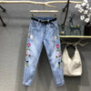 Jeans Women Autumn Embroidered Loose High Waist Casual Harem Denim Pants Female Cowboy Lady Pants