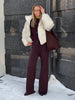 Women's Autumn Winter Knit Cardigan Pants Set Slim Fit Long Sleeve Long Trousers Simple Solid Color Sweater Suit