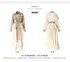 Niche Lace Splicing Design Blazer Sense Spring Women Highend Belted Jacket Slim Long Irregular Suit Trench Coat