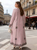 Middle Eastern Elegant Robe, Spring and Autumn Style, Plus-Size Women's Clothing, Ethnic Print, Stylish, Loose and Comfortable, Holiday Style