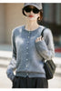 Winter Women's Clothing Tops Brushed Wool Cardigans O Neck Yellow Warm Causal Sweater Soft Solid Knitted Coats B1713005