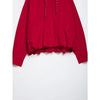 2026Classic Commuter Style Women S Red Hooded Pilot Jacket Cotton Padded Elastic Ruffle Hem Loose Short Casual Coat