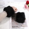 1Pair Faux Fur Wrist Cuffs For Wool Coat Jackets Women's Arm Warmers Elastic Furry Wristbands Sleeves Cuffs Winter Wrist Cuff