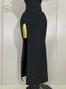Designer Pearls V Neck Maxi Long Bandage Bodycon Dress Women Celebrity Evening Party Birthday Gowns Singer Stage Costumes