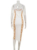 Pattern Printed Zipper Camisole V Neck Bodycon Sexy Club Woemn Party Dresses Female Skinny Elegant Outfits Robes