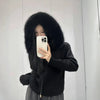 Autumn Casual Fur Collar Sweater Coat Women's Solid Loose Long Sleeve Zippers Pullover Ladies Office Tops