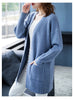 Knitted Shirt Casual Long Sleeve Loose Medium Length Outwear Sweater Coat Women Autumn Knitwears Cardigan Mujer