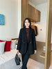 Women Autumn and Winter Blaze Black Cotton Lined Warm Suit Jacket Women's Korean Street Bombing Suit Coat