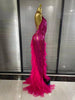 Sparkly Rhinestones Tassel Sheer Dress for Women Sexy V Neck Birthday Celebrate Event Outfit Singer Show Wear Photo Shoot Dress