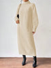 Winter Knit Dresses Women Turtleneck Straight Long Dress Autumn Solid Full Sleeve Thick Casual Vestidos Basis Lady