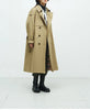 Classic Khaki Color Padded Thickened Trench Coat, Mid-Length British Style Jacket for Women, Fall/Winter