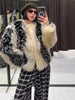 Retro Faux Fur Short Coat Women Elegant Casual Plush Lapel Single Breasted Coats Female Winter Classic Chic Street Outwear