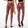 High Waist Faux Leather Moto Pants Women Punk Bodycon Stretchy Slim PU Trousers Streetwear Hip Pop Zip Pants Clubwear Custom